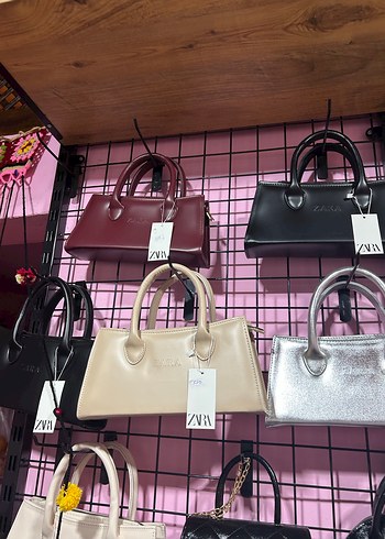 Bej Deri Kadın El Çantası - Görsel 4