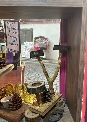 Doğal Ahşap Bohem Dekoratif Stand - Görsel 4