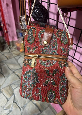 Renkli Bohem Desenli Fermuarlı Kadın Çanta - Görsel 3