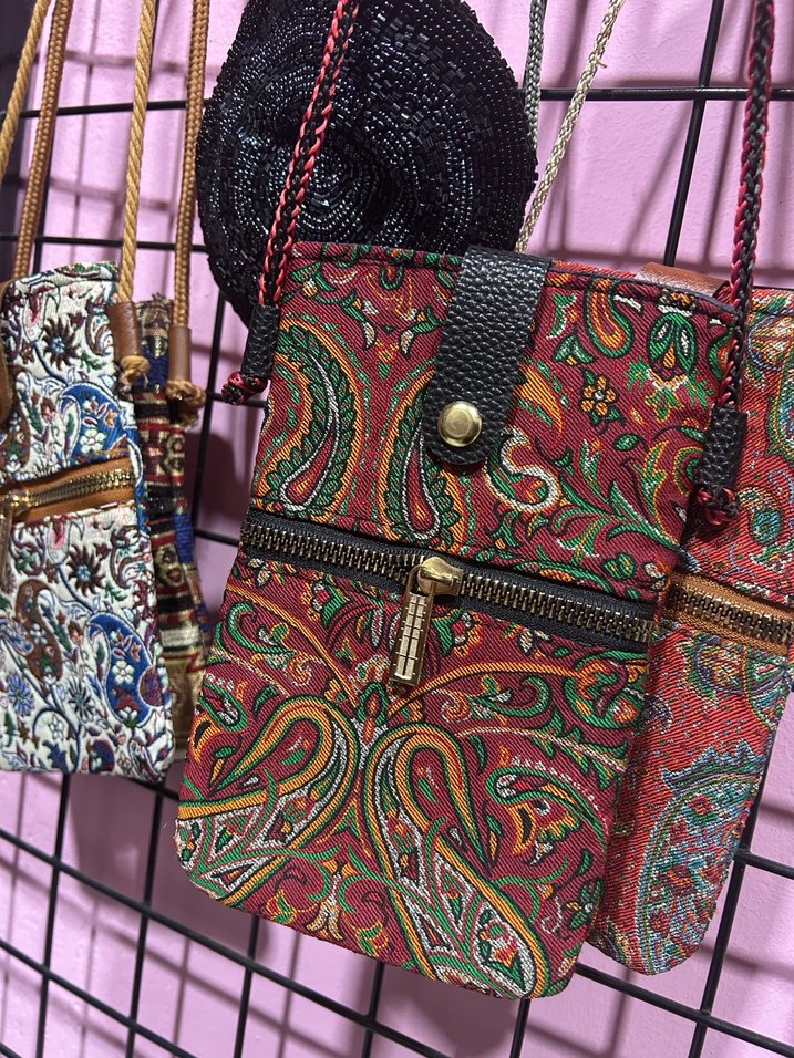 Renkli Bohem Desenli Fermuarlı Kadın Çanta - Görsel 2