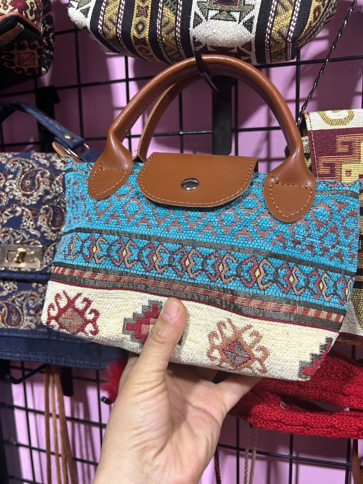 Bohem Çok Renkli Desenli Kadın Çanta - Görsel 5