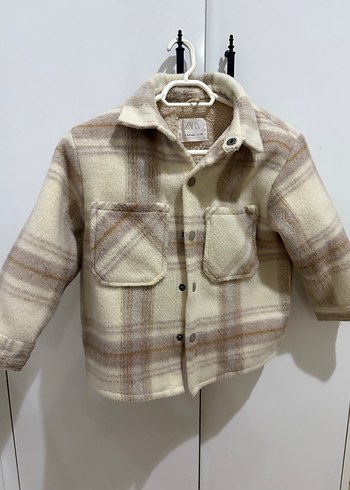 Düğmeli Bej kız Çocuk Yün Kaban - Görsel 2