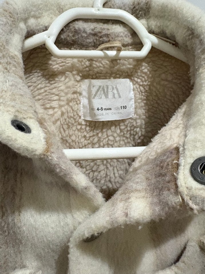 Düğmeli Bej kız Çocuk Yün Kaban - Görsel 3