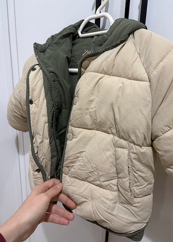 Bej Çift Taraflı Bebek Mont - Görsel 4