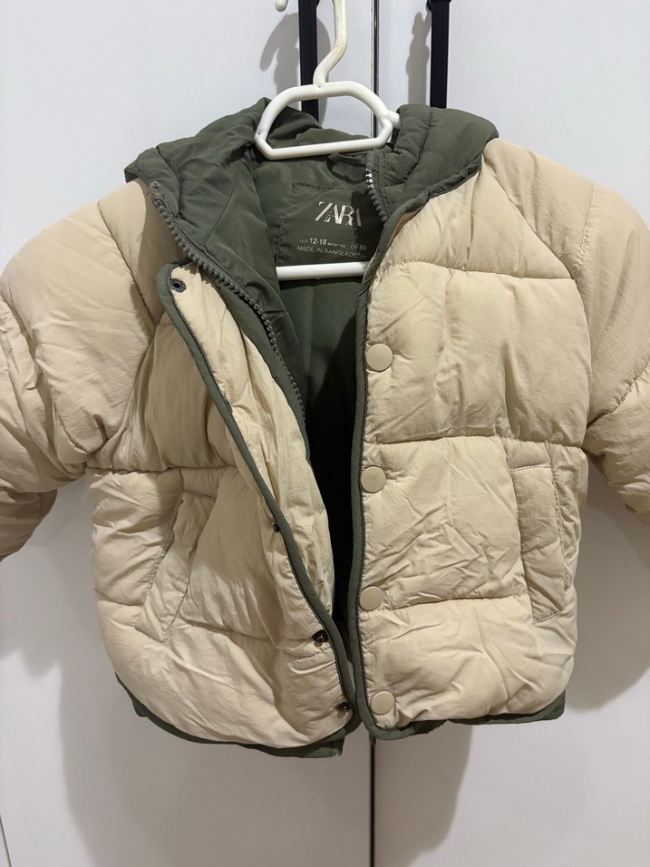 Bej Çift Taraflı Bebek Mont - Görsel 2