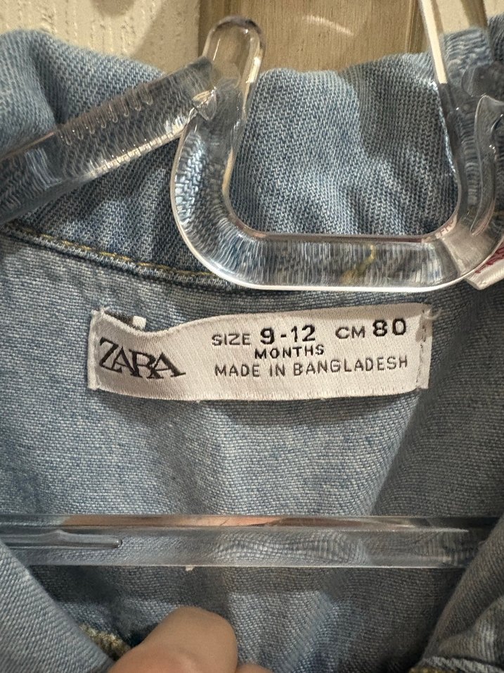 Düğmeli bebek Mavi Denim gömlek - Görsel 2