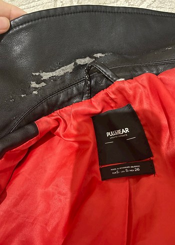 Kadın Siyah Deri Biker Ceket - Görsel 3