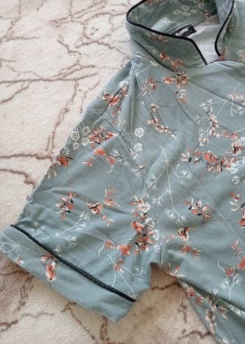 Çiçek Desenli Kadın Pijama Takımı - Görsel 4