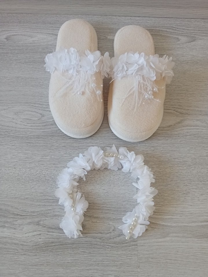 Lohusa Kadın Terlik ve Taç Seti - Görsel 2