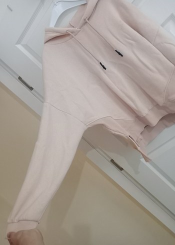 Bej Kapüşonlu Salaş Sweatshirt - Görsel 4