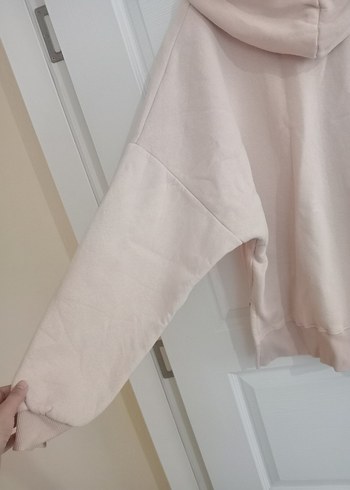 Bej Kapüşonlu Salaş Sweatshirt - Görsel 7