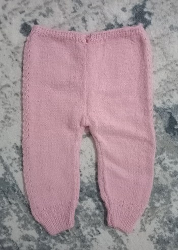 Pembe Örgü Kız Hırka ve Pantolon Takımı - Görsel 7