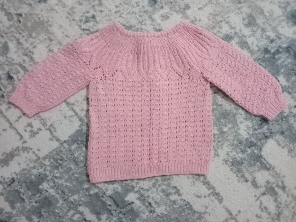 Pembe Örgü Kız Hırka ve Pantolon Takımı - Görsel 3