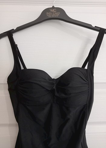 Siyah Drapeli Mini Gotik Kadın Mayo - Görsel 4