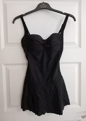 Siyah Drapeli Mini Gotik Kadın Mayo - Görsel 3