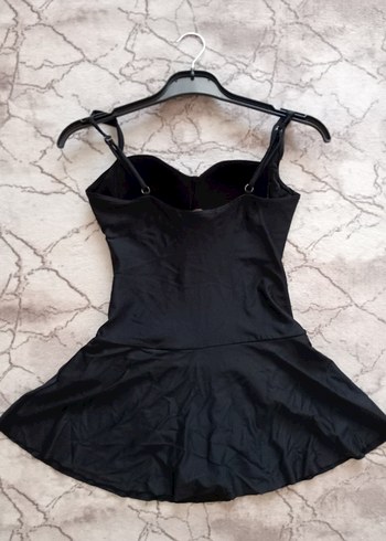 Siyah Drapeli Mini Gotik Kadın Mayo - Görsel 5