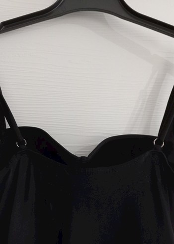 Siyah Drapeli Mini Gotik Kadın Mayo - Görsel 8