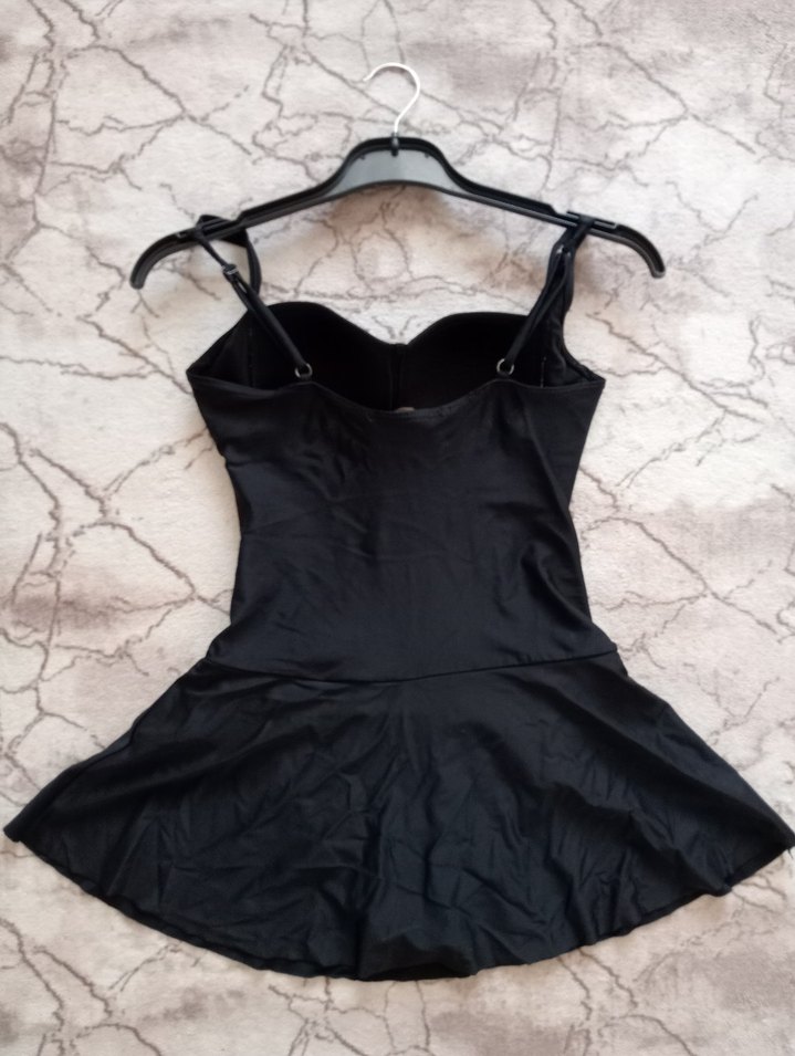 Siyah Drapeli Mini Gotik Kadın Mayo - Görsel 5