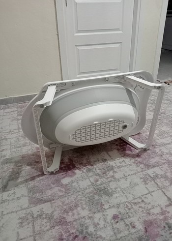 Katlanabilir Beyaz ve Gri Bebek Küveti - Görsel 4