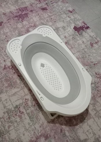 Katlanabilir Beyaz ve Gri Bebek Küveti - Görsel 8