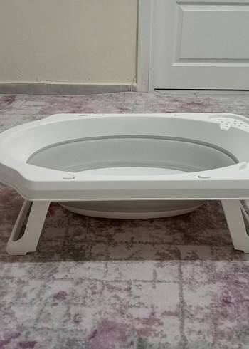 Katlanabilir Beyaz ve Gri Bebek Küveti - Görsel 2