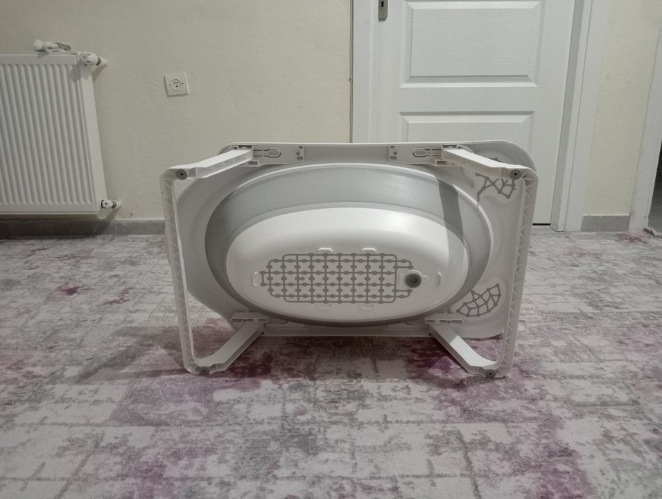 Katlanabilir Beyaz ve Gri Bebek Küveti - Görsel 5