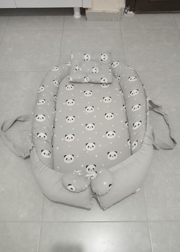 Gri Panda Desenli Bebek Uyku Minderi - Görsel 5