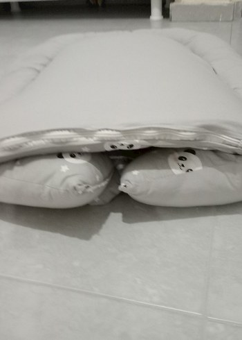 Gri Panda Desenli Bebek Uyku Minderi - Görsel 11