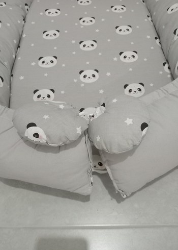Gri Panda Desenli Bebek Uyku Minderi - Görsel 6