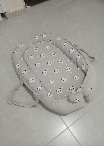 Gri Panda Desenli Bebek Uyku Minderi - Görsel 3