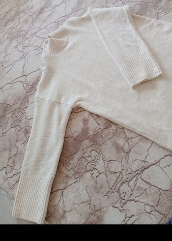 Beyaz Triko Elbise - Görsel 7