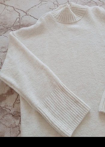 Beyaz Triko Elbise - Görsel 5