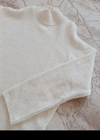 Beyaz Triko Elbise - Görsel 4