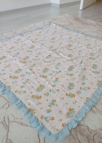 Nakışlı Çok Renkli Pastel Bebek Battaniyesi - Görsel 5