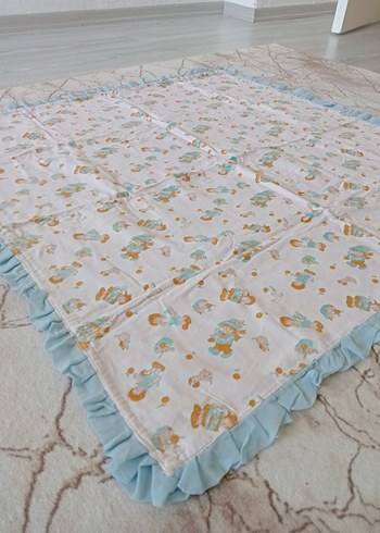 Nakışlı Çok Renkli Pastel Bebek Battaniyesi - Görsel 3