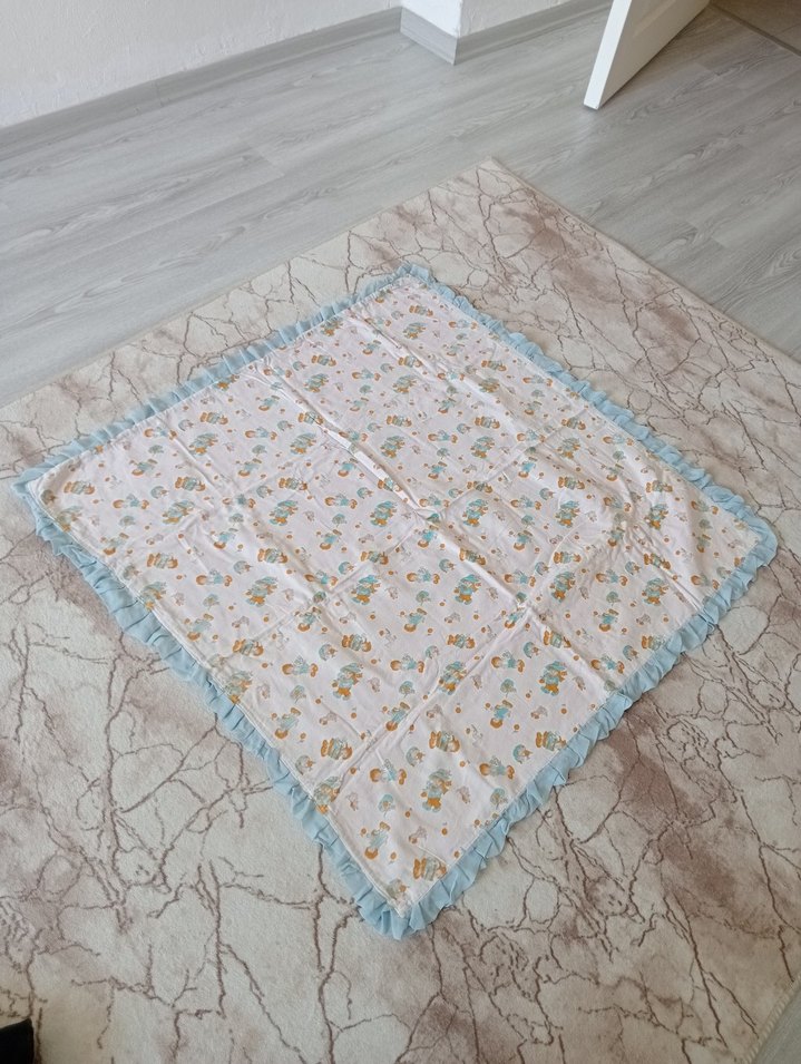 Nakışlı Çok Renkli Pastel Bebek Battaniyesi - Görsel 2