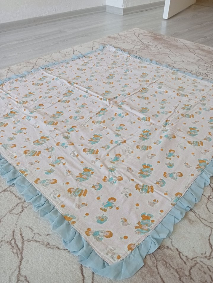 Nakışlı Çok Renkli Pastel Bebek Battaniyesi - Görsel 5