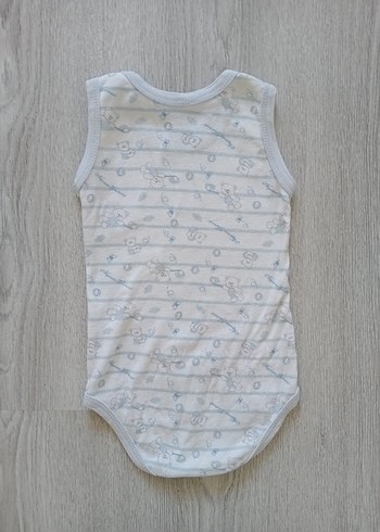 Mavi Desenli Beyaz Bebek Çıtçıtlı Body - Görsel 5