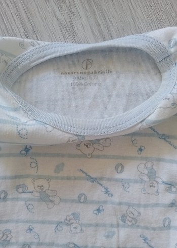 Mavi Desenli Beyaz Bebek Çıtçıtlı Body - Görsel 6