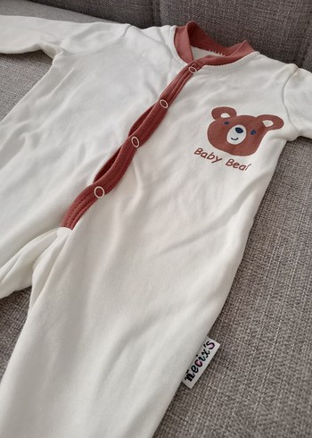 Uzun Kollu Beyaz Bebek Tulum - Görsel 4