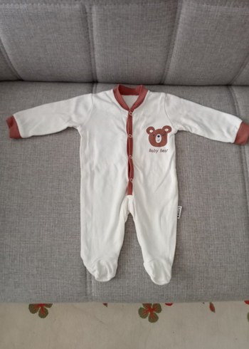 Uzun Kollu Beyaz Bebek Tulum - Görsel 2