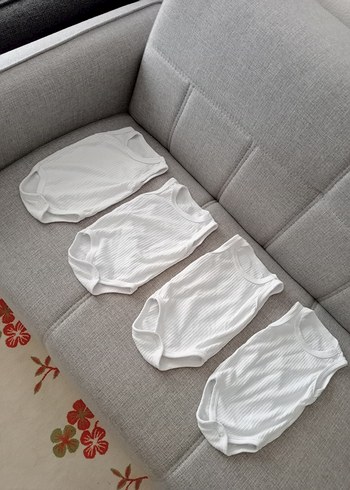 Bebek Kolsuz Beyaz Çıtçıtlı Body - Görsel 2