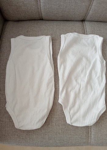 Bebek Kolsuz Beyaz Çıtçıtlı Body - Görsel 9