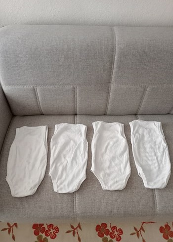 Bebek Kolsuz Beyaz Çıtçıtlı Body - Görsel 6