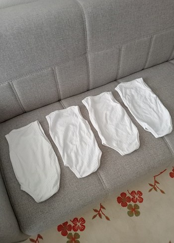 Bebek Kolsuz Beyaz Çıtçıtlı Body - Görsel 8