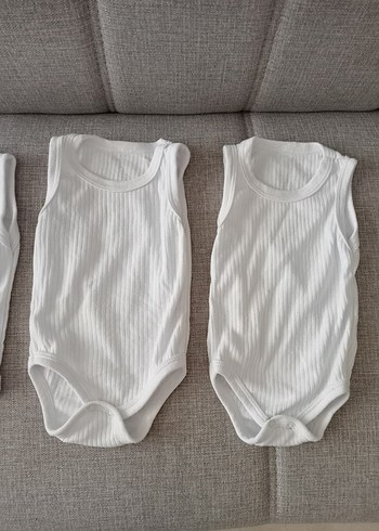 Bebek Kolsuz Beyaz Çıtçıtlı Body - Görsel 3