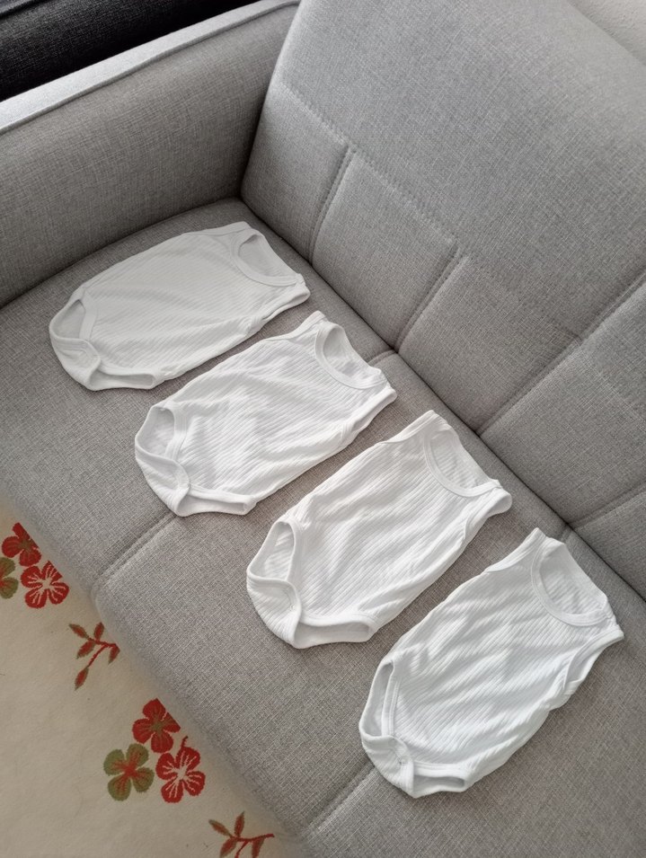 Bebek Kolsuz Beyaz Çıtçıtlı Body - Görsel 2