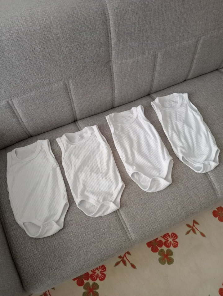 Bebek Kolsuz Beyaz Çıtçıtlı Body - Görsel 5