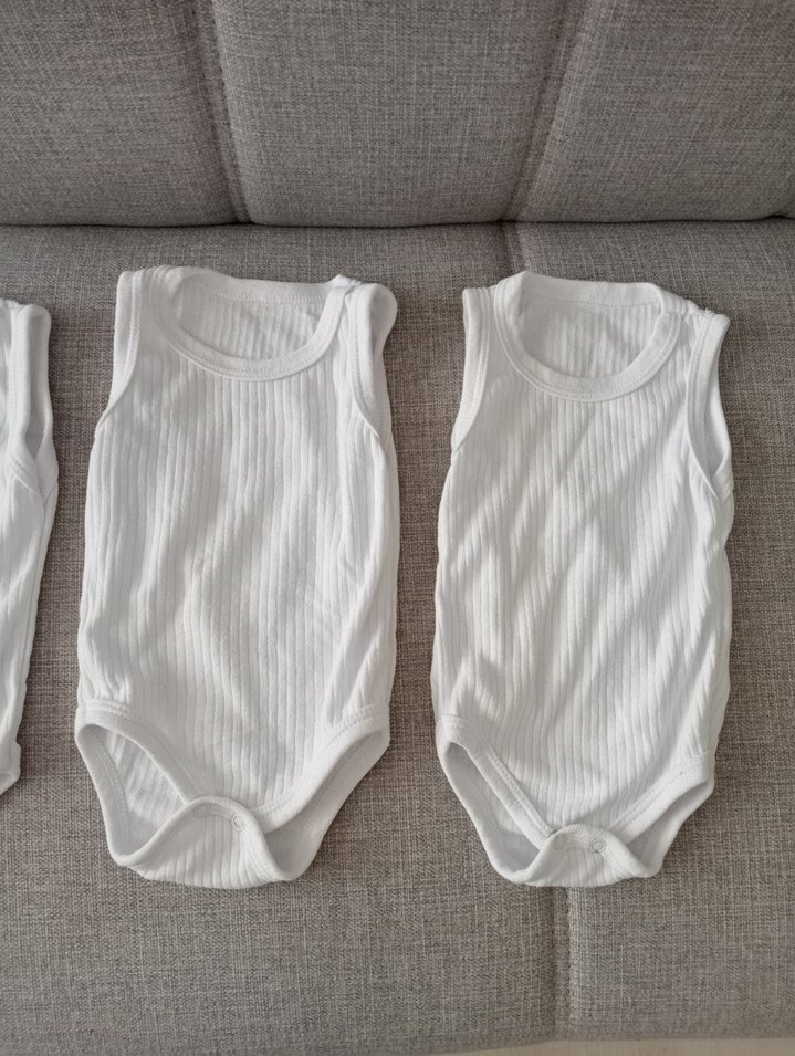 Bebek Kolsuz Beyaz Çıtçıtlı Body - Görsel 3