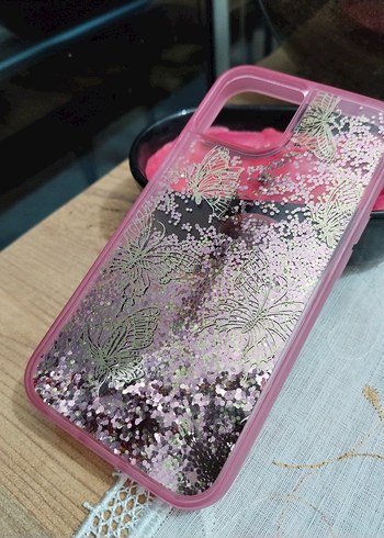 Pembe Parlak Simli iPhone 13 Telefon Kılıfı - Görsel 2